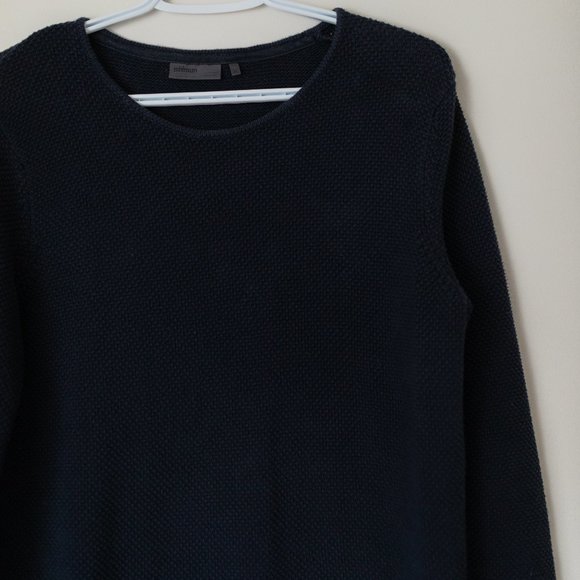 Navy Blue Knit Minimum Sweater - Picture 2 of 2
